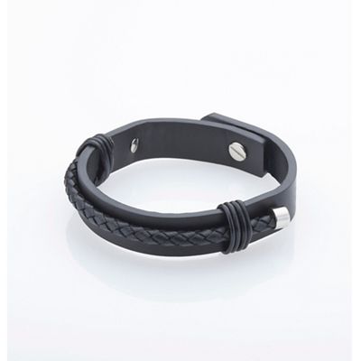 Black KANE leather bracelet
